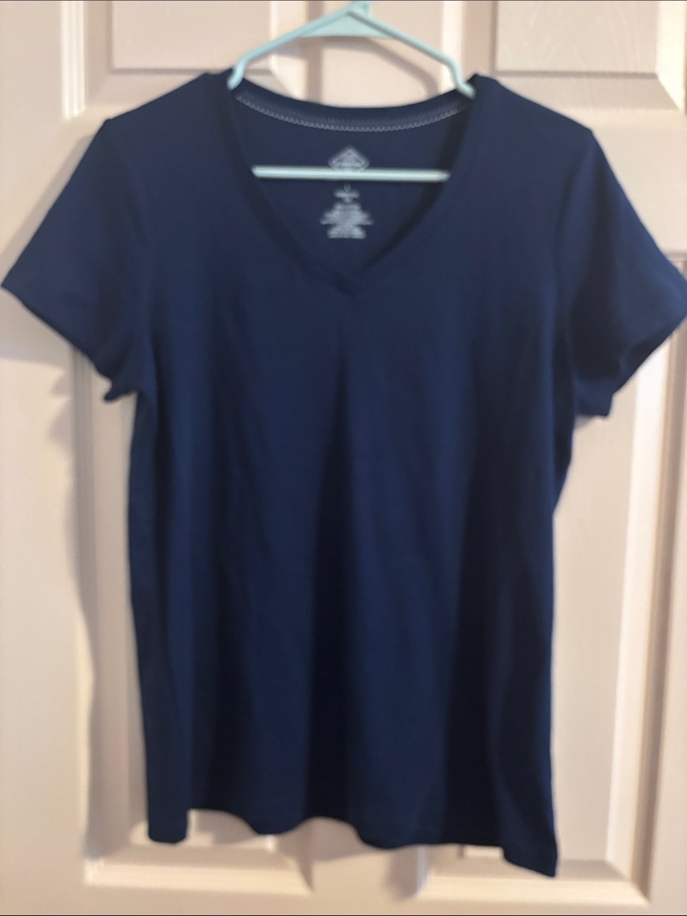 St. John's Bay Navy V-Neck Short Sleeve Tee